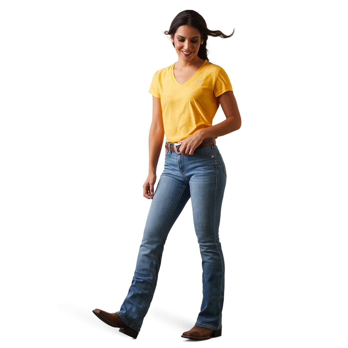 Load image into Gallery viewer, Ariat® Ladies Laguna Yolk Yellow T-Shirt 10043533
