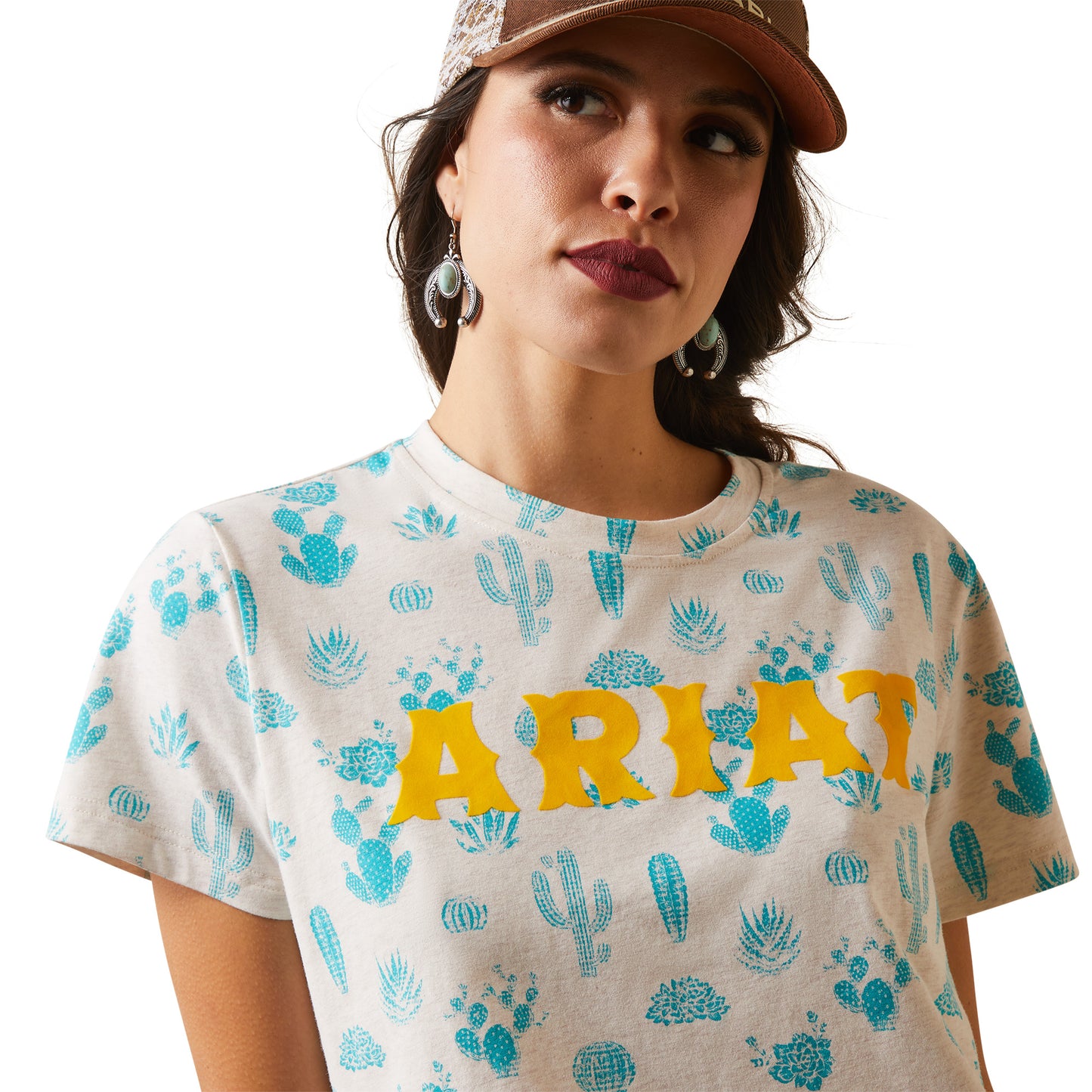 Load image into Gallery viewer, Ariat® Ladies R.E.A.L Cactus Garden White T-Shirt 10043686
