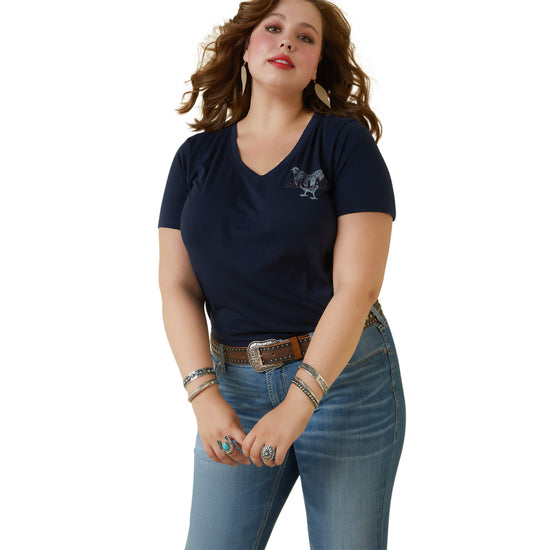 Ariat® Ladies R.E.A.L Mama Hen Navy Eclipse T-Shirt 10043758