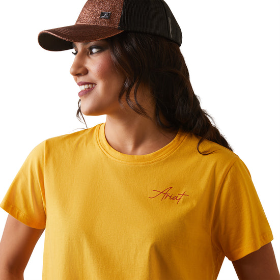 Load image into Gallery viewer, Ariat® Ladies R.E.A.L.™ Cool Cow Yolk Yellow T-Shirt 10043812
