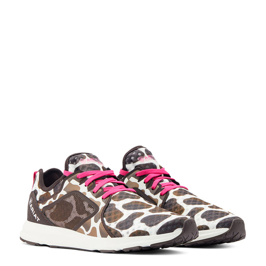 Ariat Ladies Fuse Cow Print Lace Up Sneakers 10044488