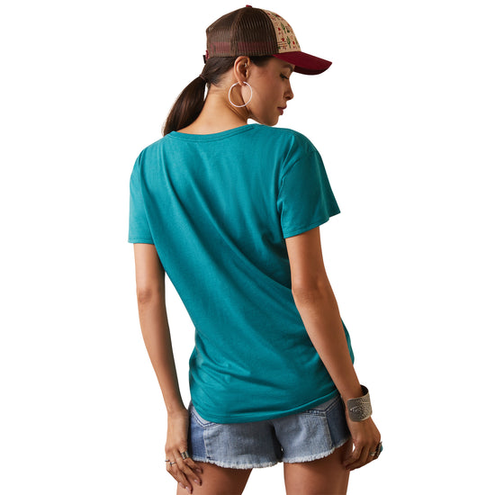Ariat® Ladies Rainbow Graphic Teal Green T-Shirt 10044608