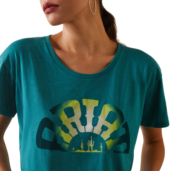 Ariat® Ladies Rainbow Graphic Teal Green T-Shirt 10044608
