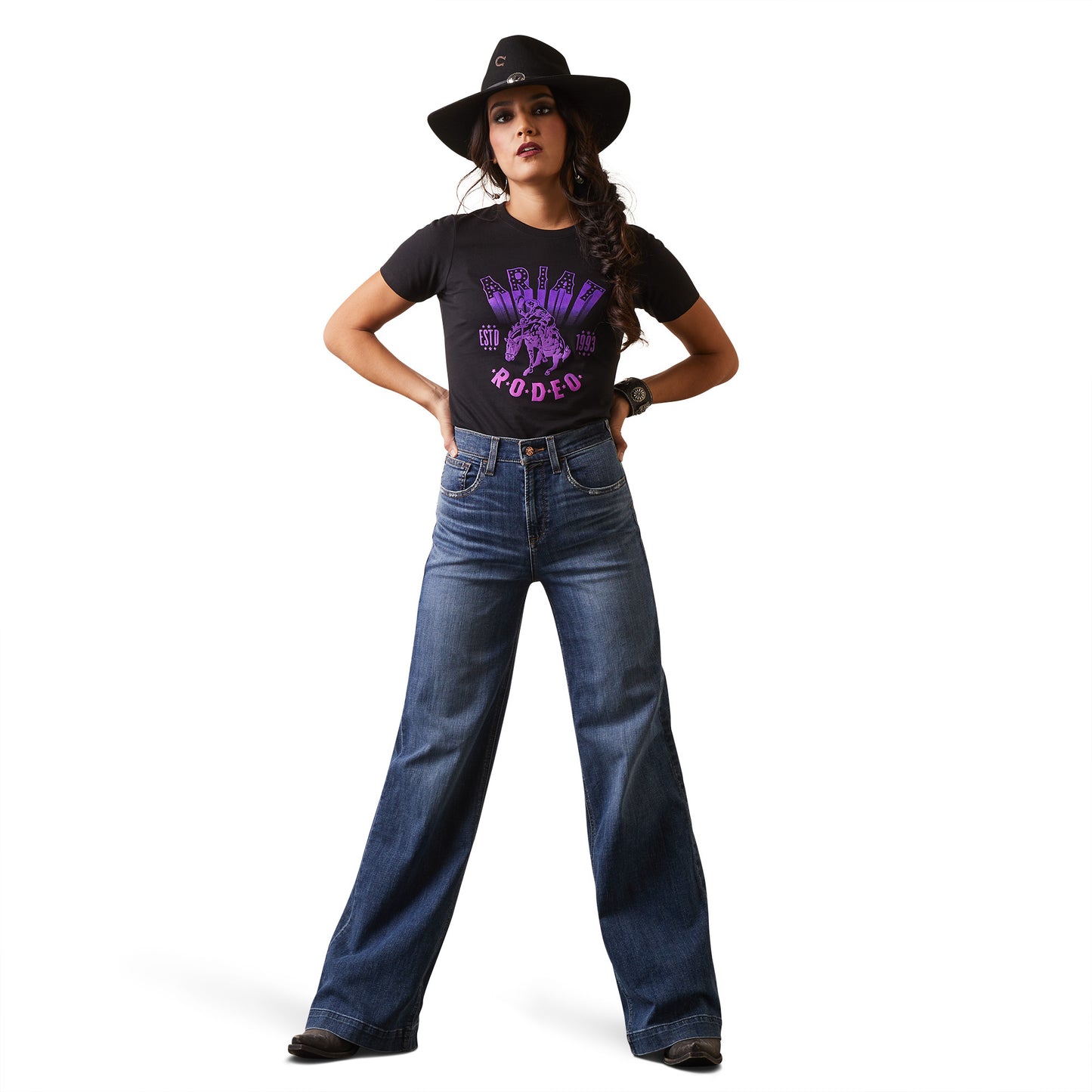 Ariat® Ladies Vintage Rodeo Black Graphic T-Shirt 10044614