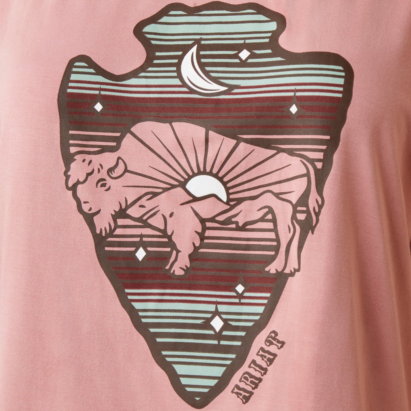 Ariat Ladies Island Blush Buffalo Rising T-Shirt 10044930