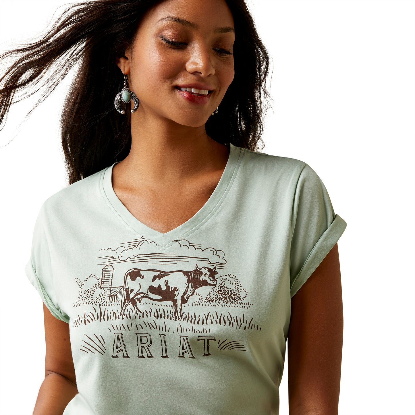 Ariat Ladies Frosty Green Serene Graphic T-Shirt 10045096