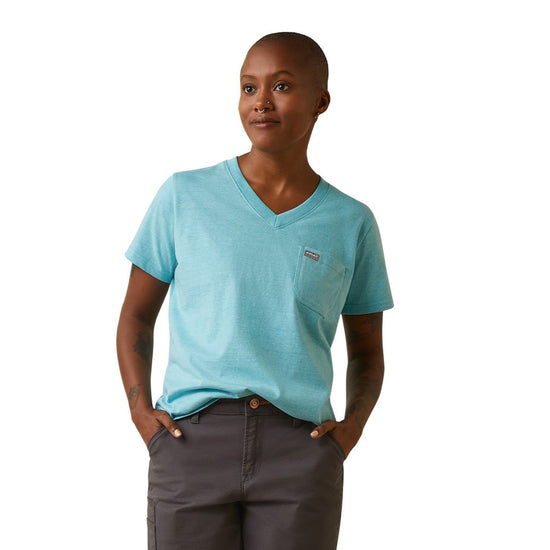Ariat® Ladies Rebar Cotton Strong™ Heather Blue T-Shirt 10043343