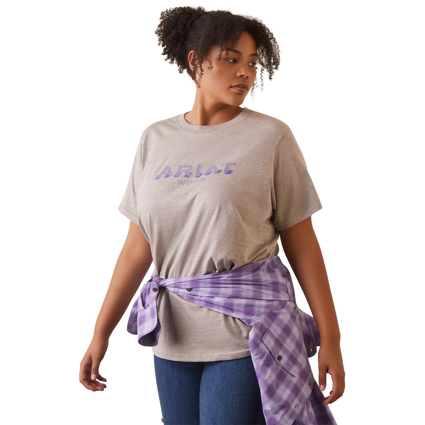 Ariat® Ladies Rebar Cotton Strong™ Logo Graphic Beige T-Shirt 10043354