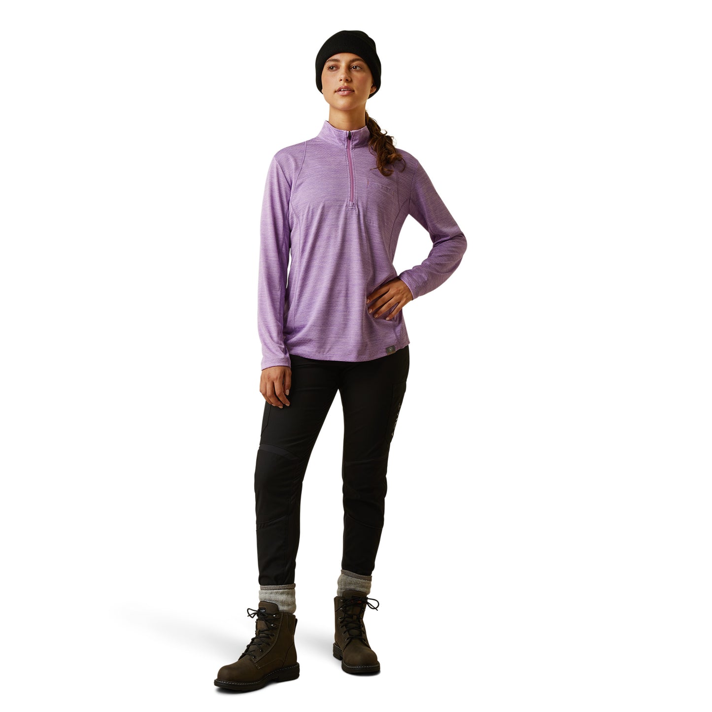 Ariat® Ladies Rebar Evolution Paisley Purple 1/2 Zip T-Shirt 10043434