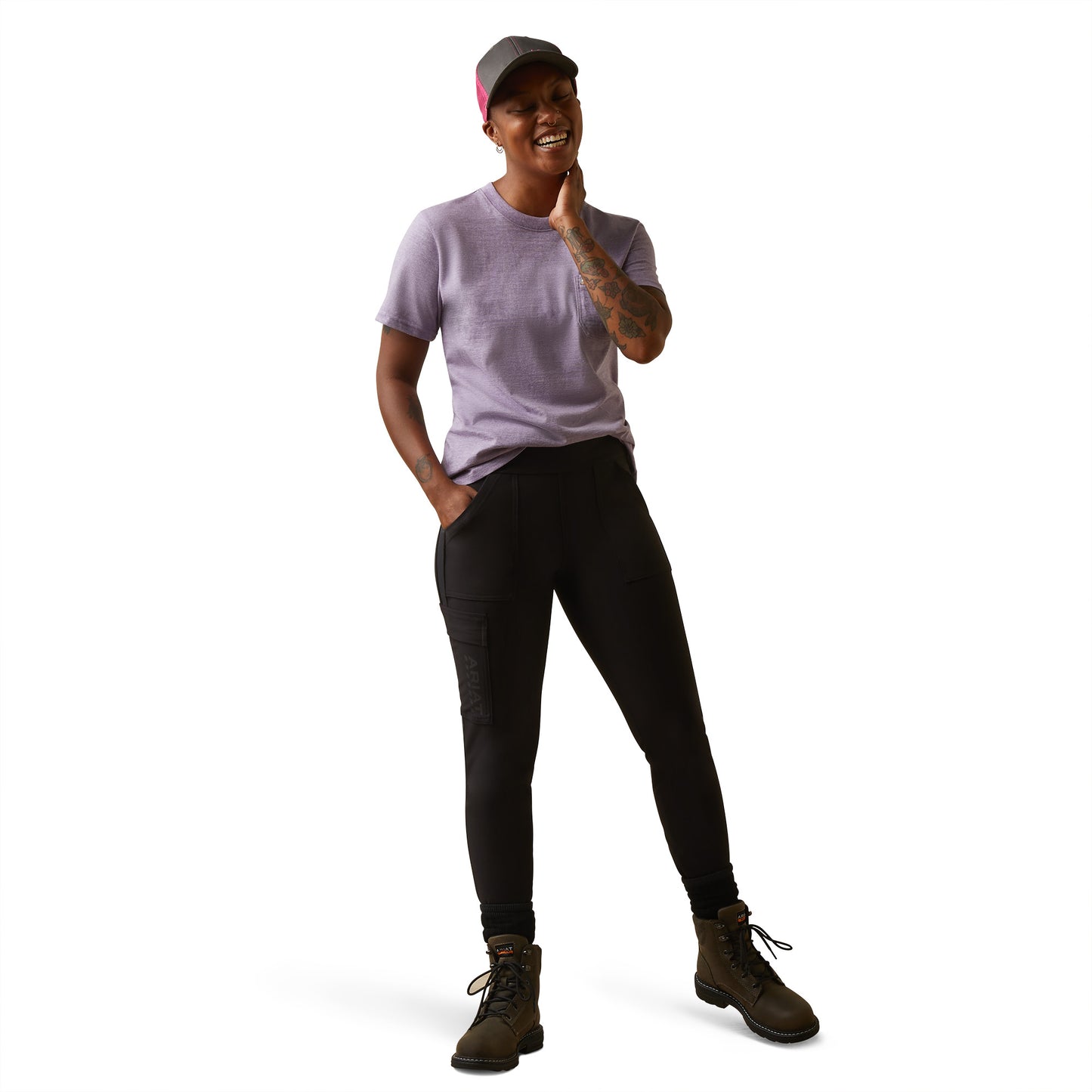 Load image into Gallery viewer, Ariat® Ladies Rebar Cotton Strong™ Lavendar Heather T-Shirt 10043561
