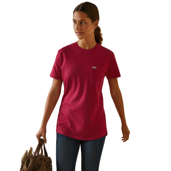 Ariat® Ladies Rebar Cotton Strong™ Cherries Jubilee Pink T-Shirt 10043562