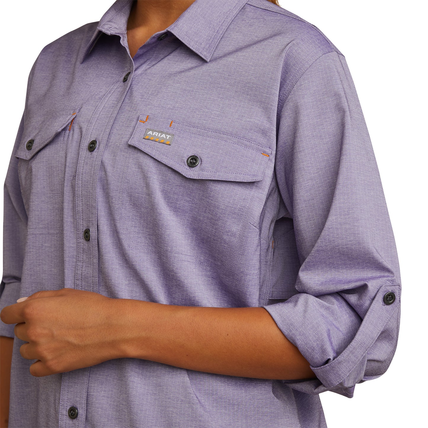 Load image into Gallery viewer, Ariat® Ladies Rebar Made Tough VentTEK DuraStretch™ Purple Shirt 10043563
