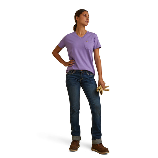 Ariat® Ladies Rebar Cotton Strong™ Paisley Purple T-Shirt 10043575