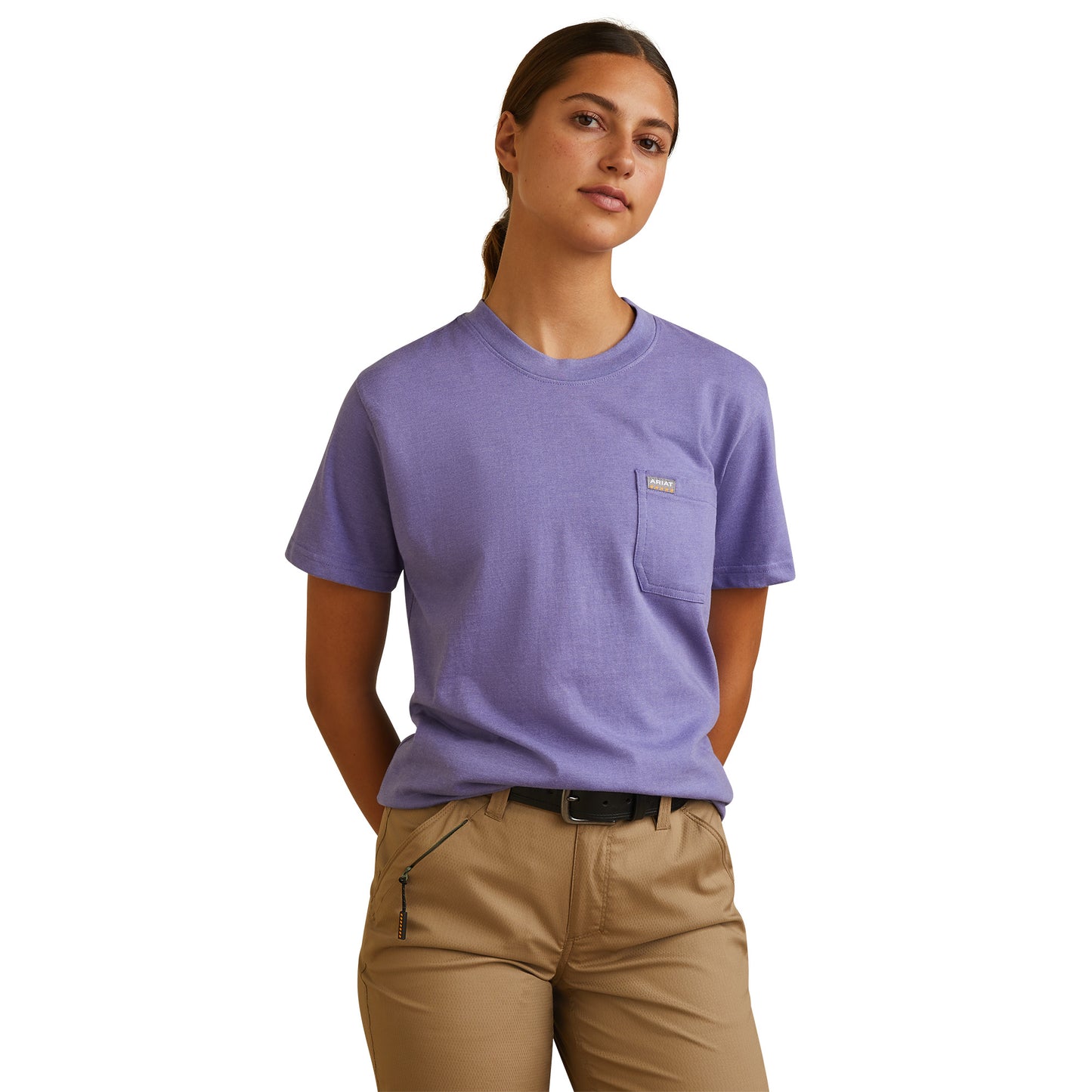 Ariat® Ladies Rebar Cotton Strong™ Roughneck® Purple T-Shirt 10043771