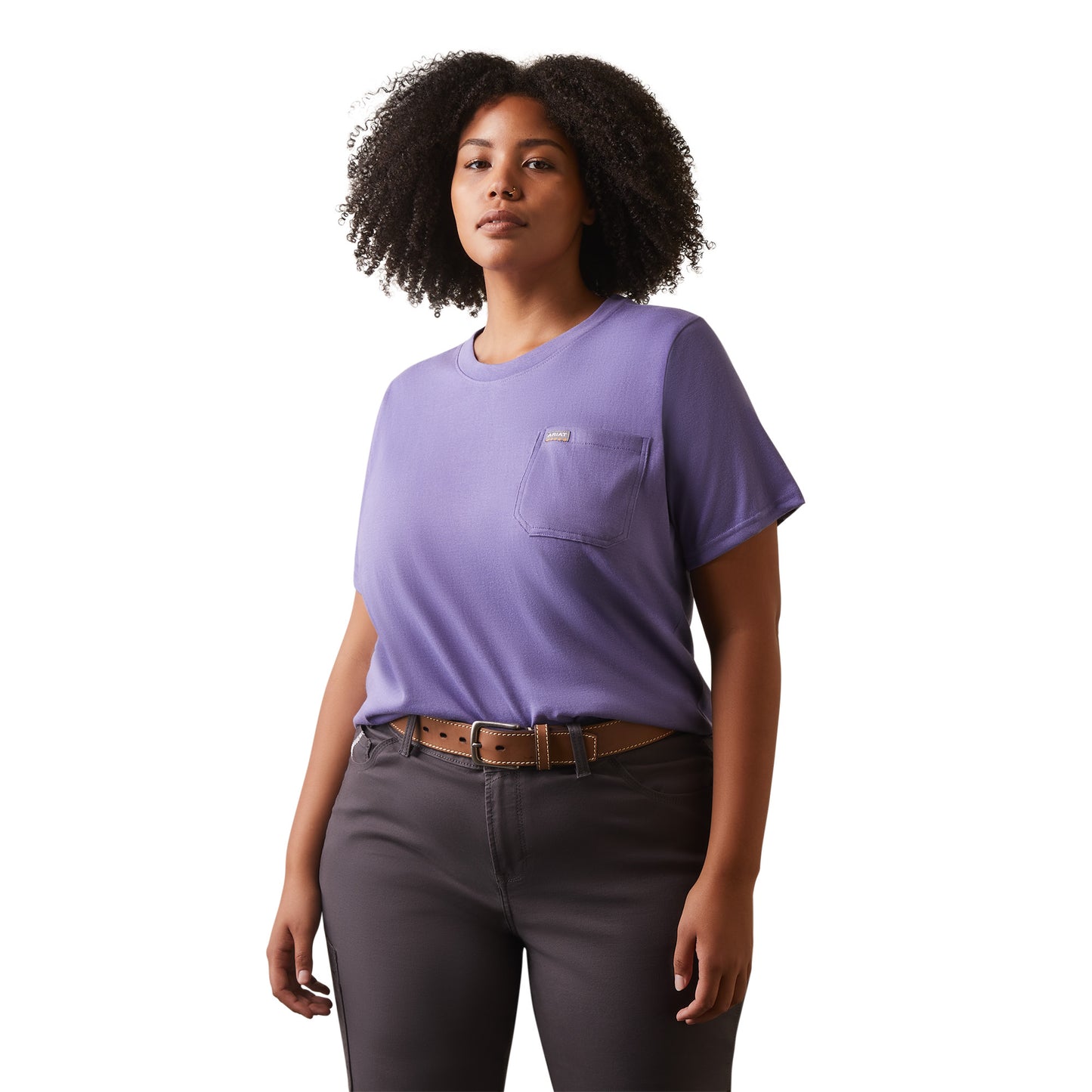 Ariat® Ladies Rebar Cotton Strong™ Roughneck® Purple T-Shirt 10043771