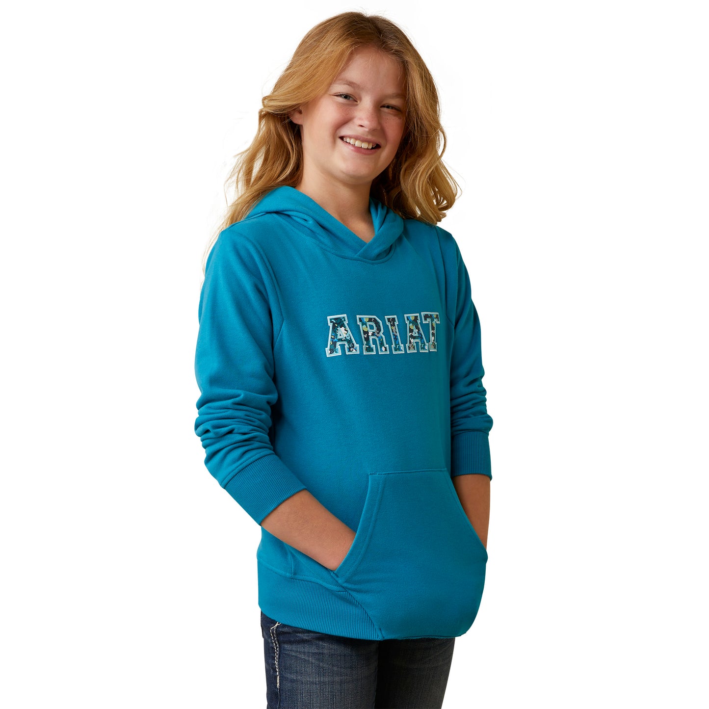 Ariat® Youth Girl's 3D Logo 2.0 Mosaic Blue Hoodie 10043322