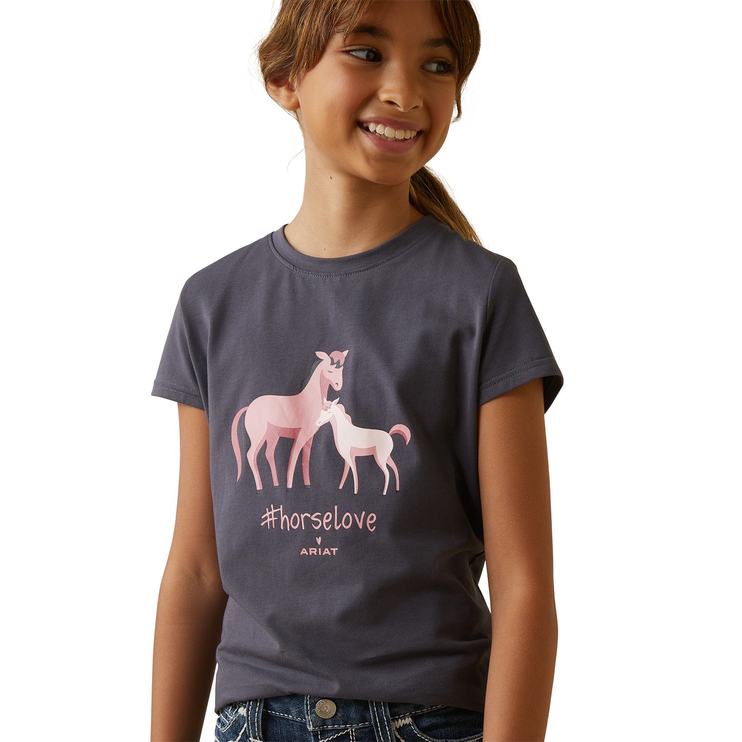 Ariat® Youth Girl's Periscope Cuteness Horse Graphic T-Shirt 10043741