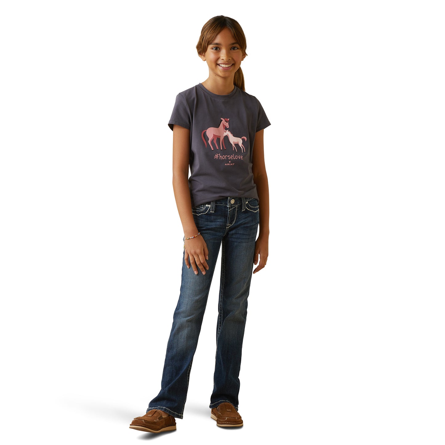 Load image into Gallery viewer, Ariat® Youth Girl&amp;#39;s Periscope Cuteness Horse Graphic T-Shirt 10043741

