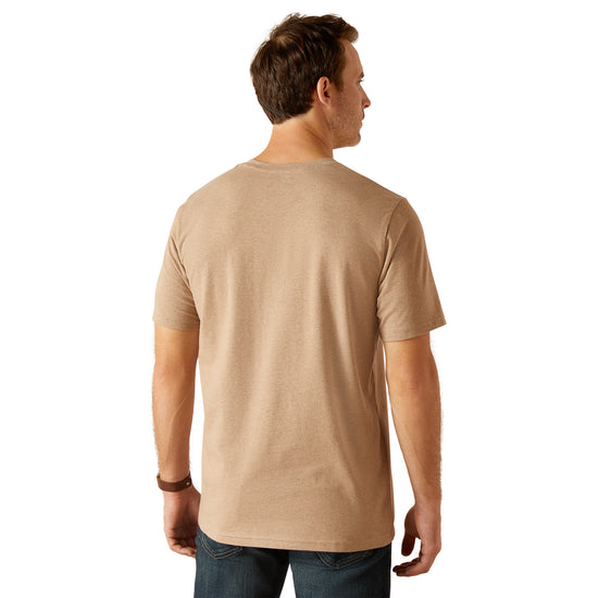 Ariat Men's Vertical Logo Oatmeal T-Shirt 10048797