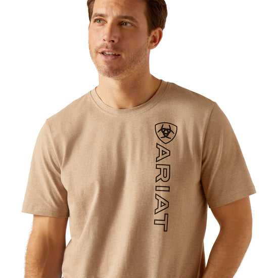 Ariat Men's Vertical Logo Oatmeal T-Shirt 10048797