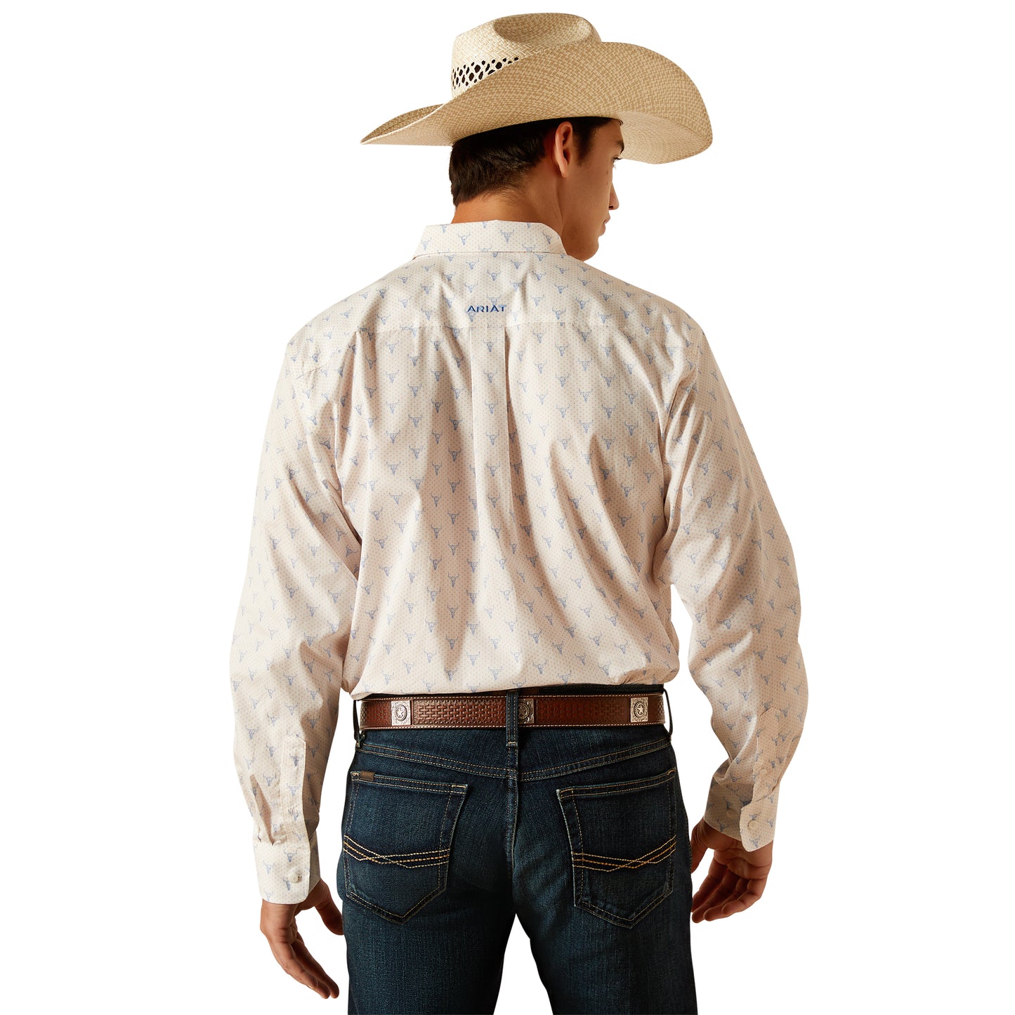 Ariat Men's Wrinkle Free Ridge White Classic Fit Button Down Shirt 10048365