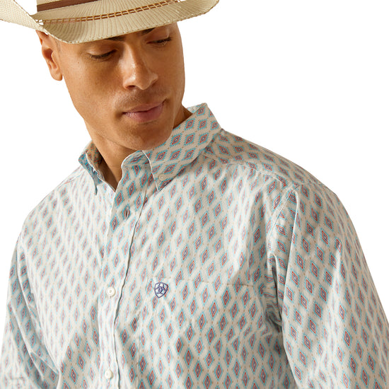 Ariat Men's Kendrick White Fitted Button Down Shirt 10048409