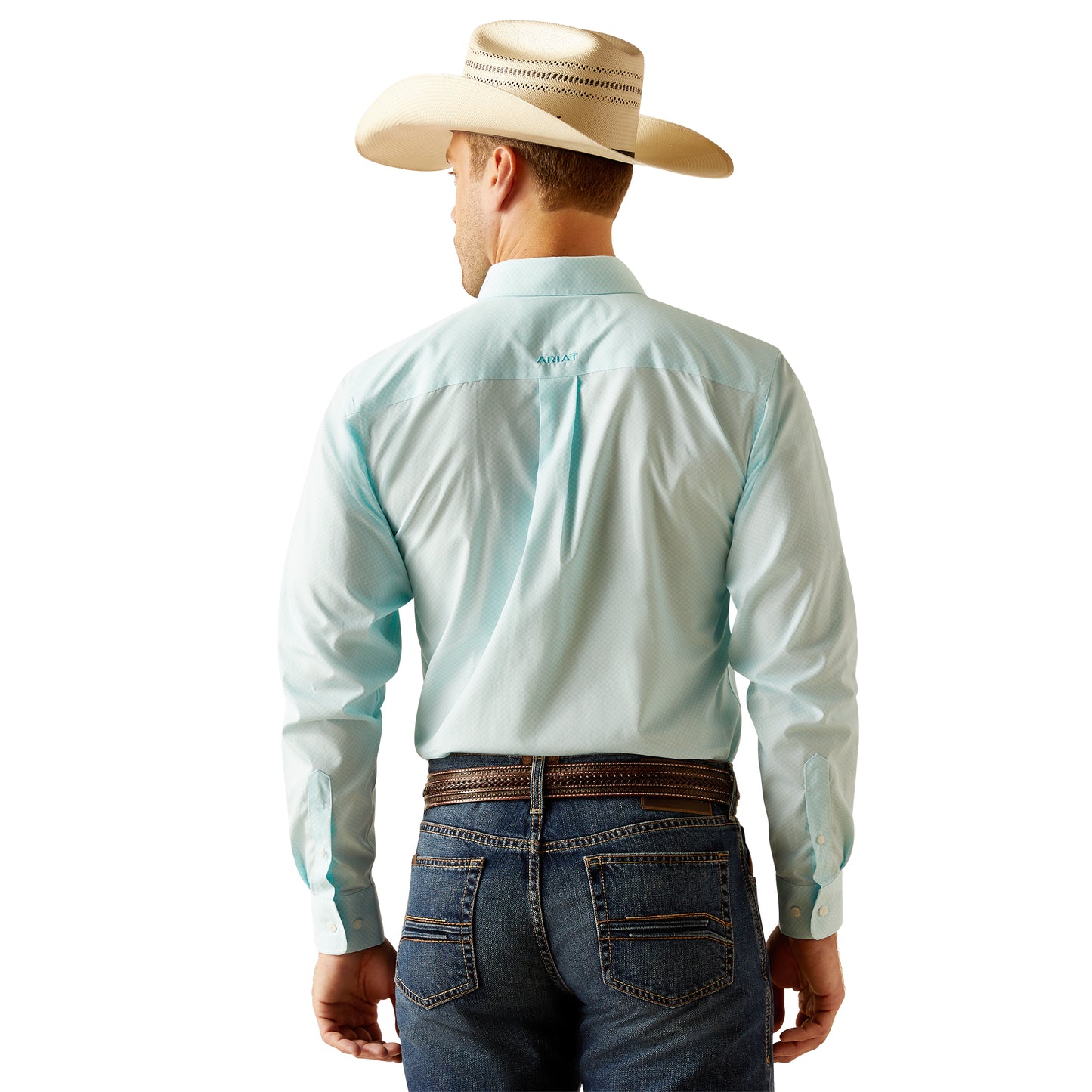 Ariat Men's Wrinkle Free Blue Radiance Shepard Fitted Shirt 10048410