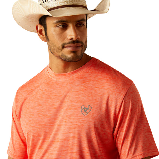 Ariat Men's Charger Southwest Shield Hot Coral T-Shirt 10048536