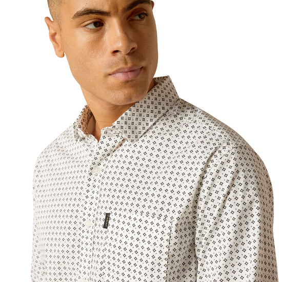 Ariat Men's Major Stretch White Modern Fit Button Down Shirt 10048631