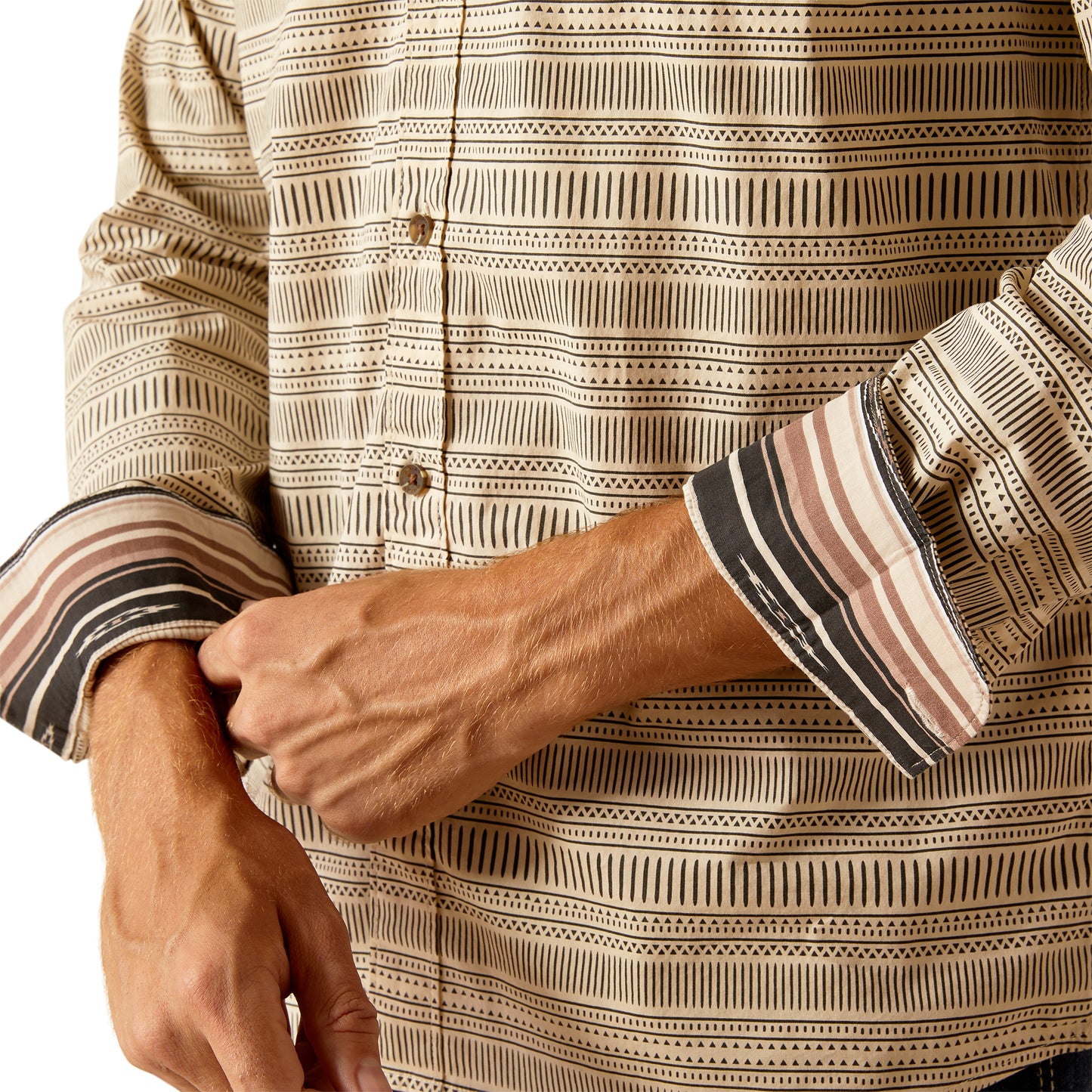 Ariat Men's Marvin Stretch Modern Fit Sand Shell Shirt 10048634