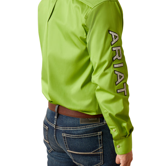 Ariat Men's Team Logo Twill Parakeet Green Classic Fit Shirt 10048808