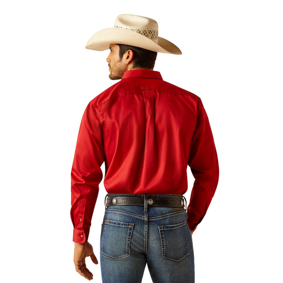 Ariat Men's Team Logo Twill Red Classic Fit Shirt 10048809