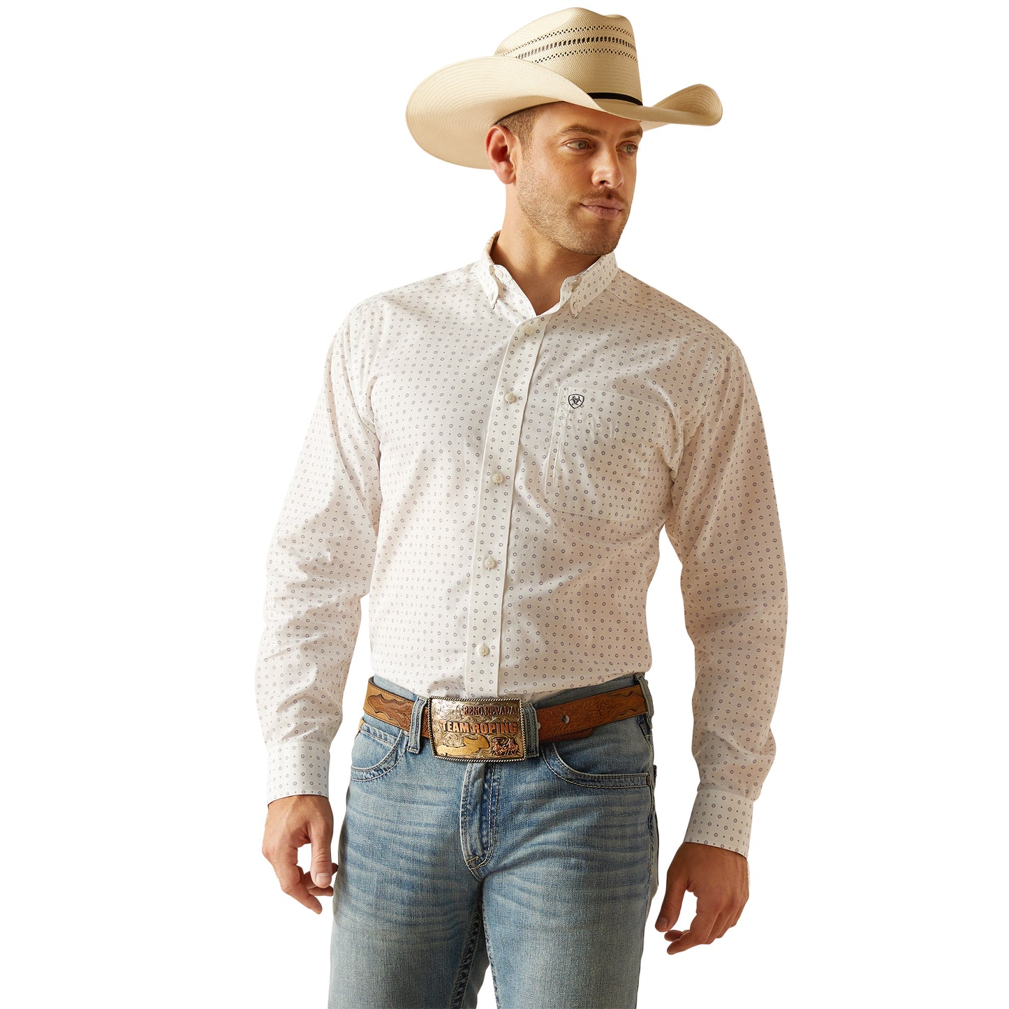 Ariat Men's Wrinkle Free Ogden White Classic Fit Shirt 10050527