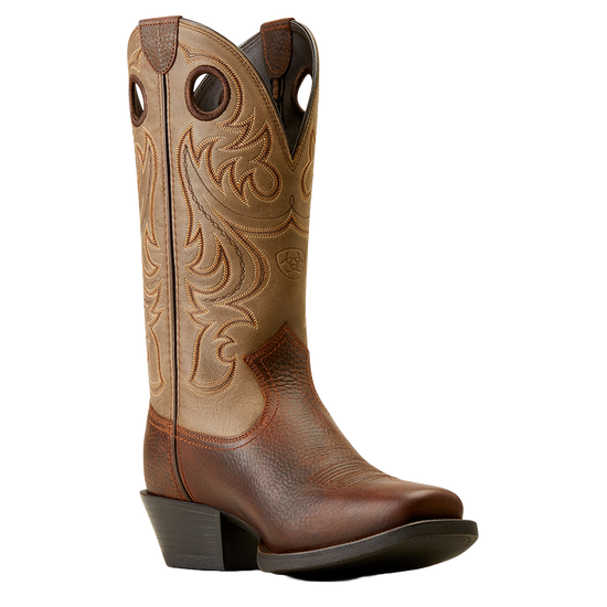 Ariat Men's Sport Brown Oiled Rowdy Square Toe Western Boot 10050992