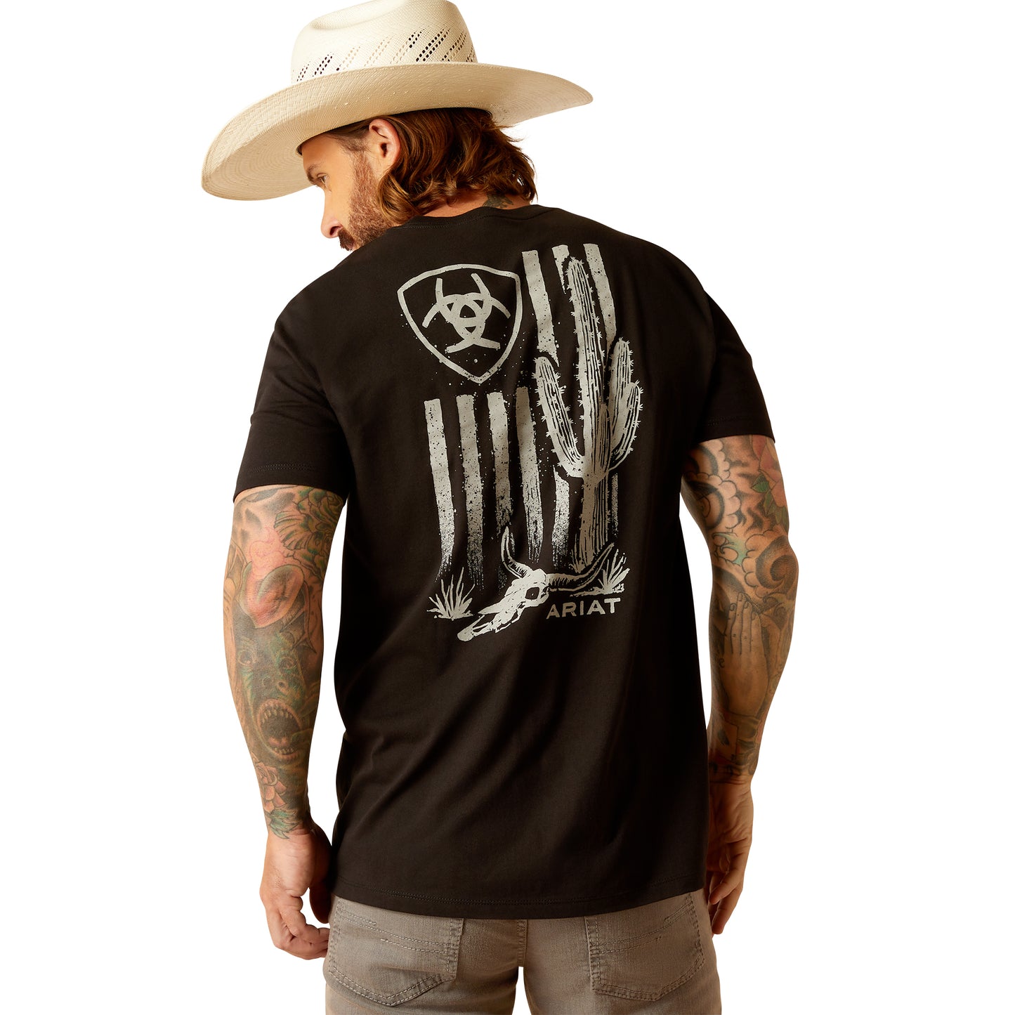 Ariat Men's Black Cactus Flag Graphic T-Shirt 10051387