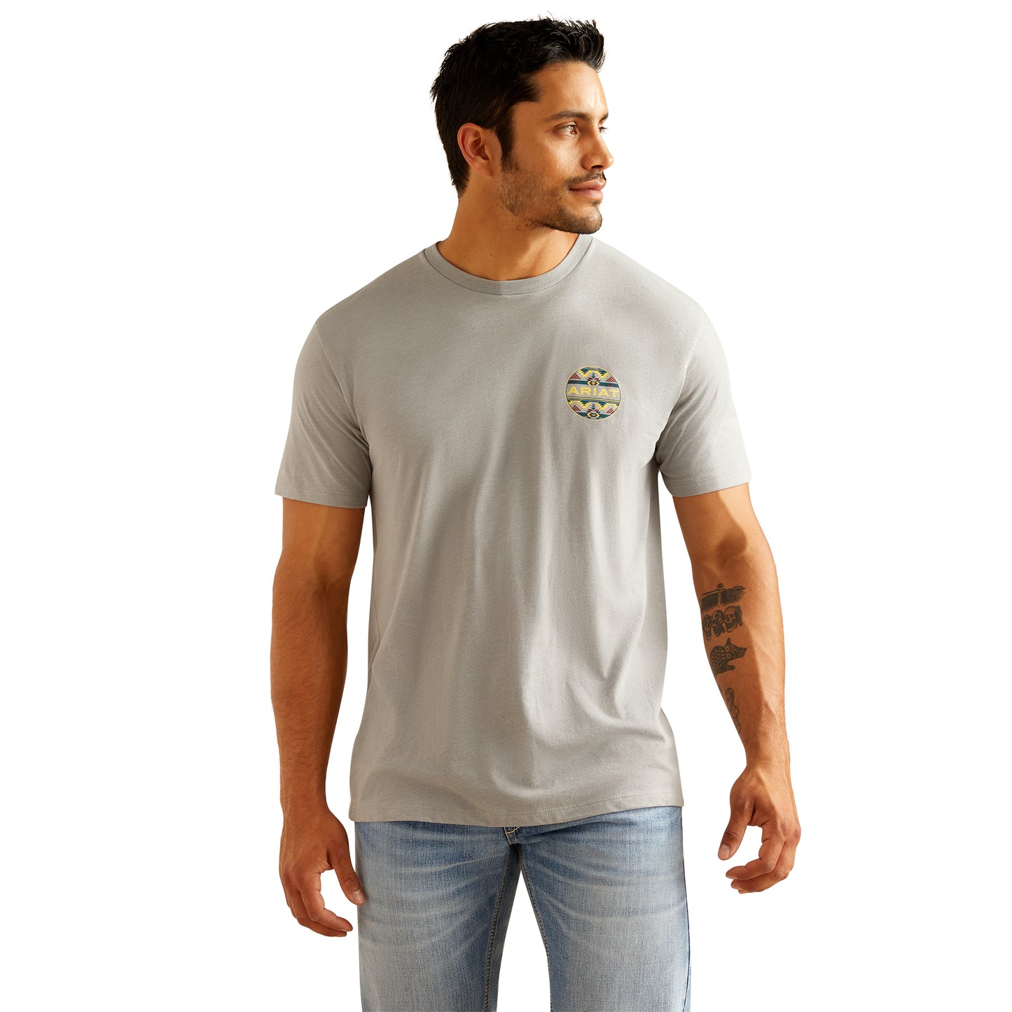 Ariat Men's Western Geo Graphic Stone Heather T-Shirt 10051446