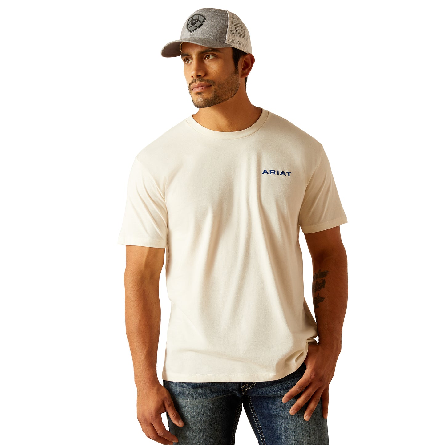 Ariat Men's Southwest Logo Graphic Off White T-Shirt 10051454