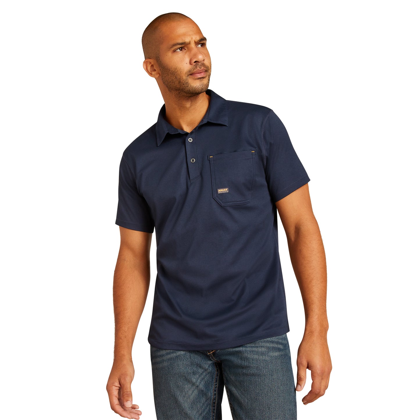 Ariat Men's Rebar Foreman Navy Polo Shirt 10048615
