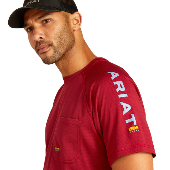Ariat Men's Rebar Heat Fighter Tibetan Red & Infinity Blue T-Shirt 10048751