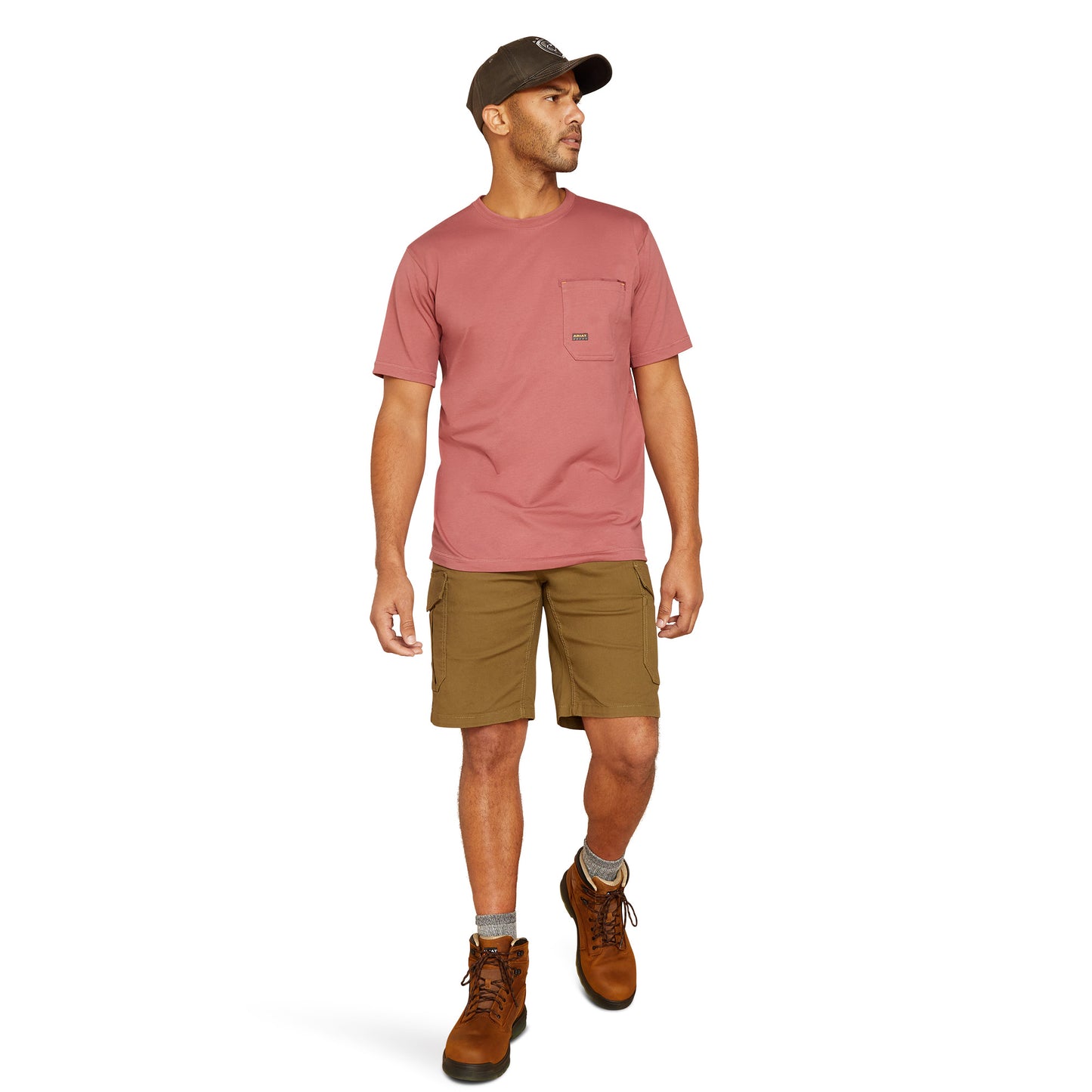Ariat Men's Rebar Workman Reflective Flag Roan Rouge Red T-Shirt 10048769