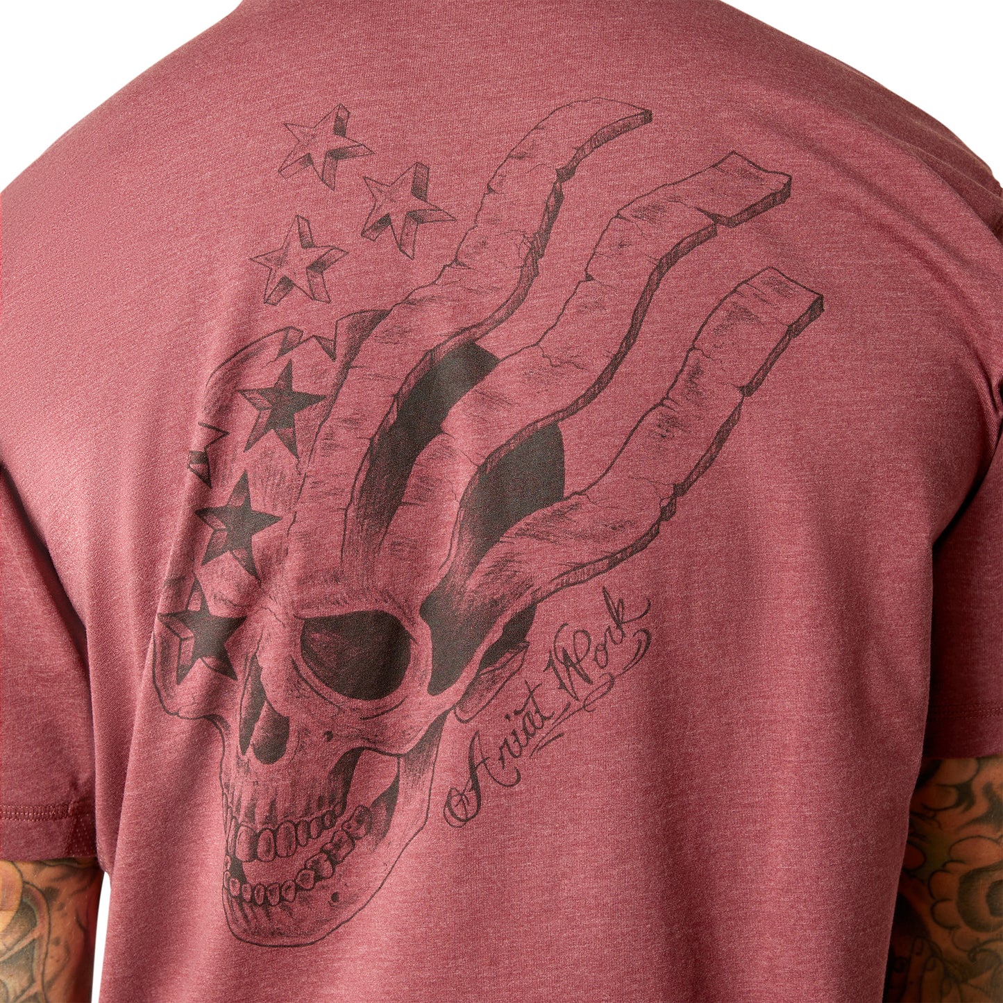 Ariat Men's Rebar Workman American Scream Burgundy T-Shirt 10048943