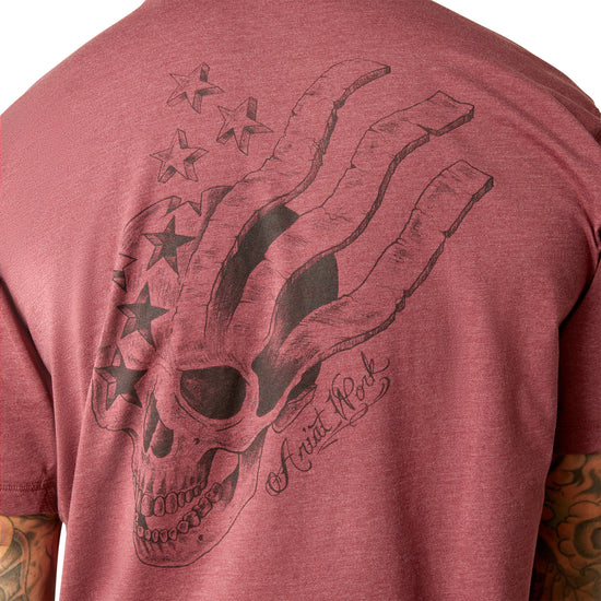 Ariat Men's Rebar Workman American Scream Burgundy T-Shirt 10048943