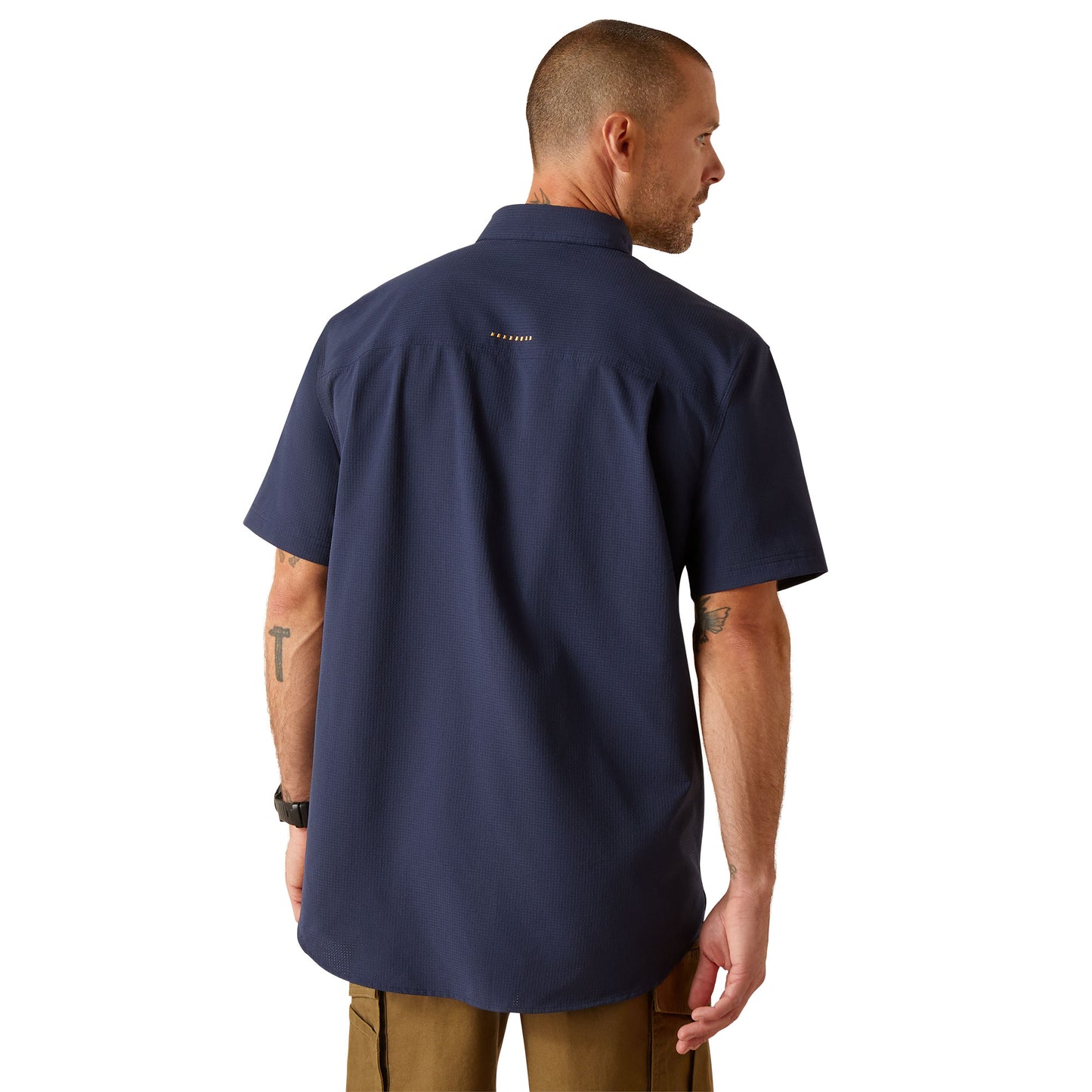 Ariat Men's Rebar Made Tough 360 AirFlow Navy Work Shirt 10048947