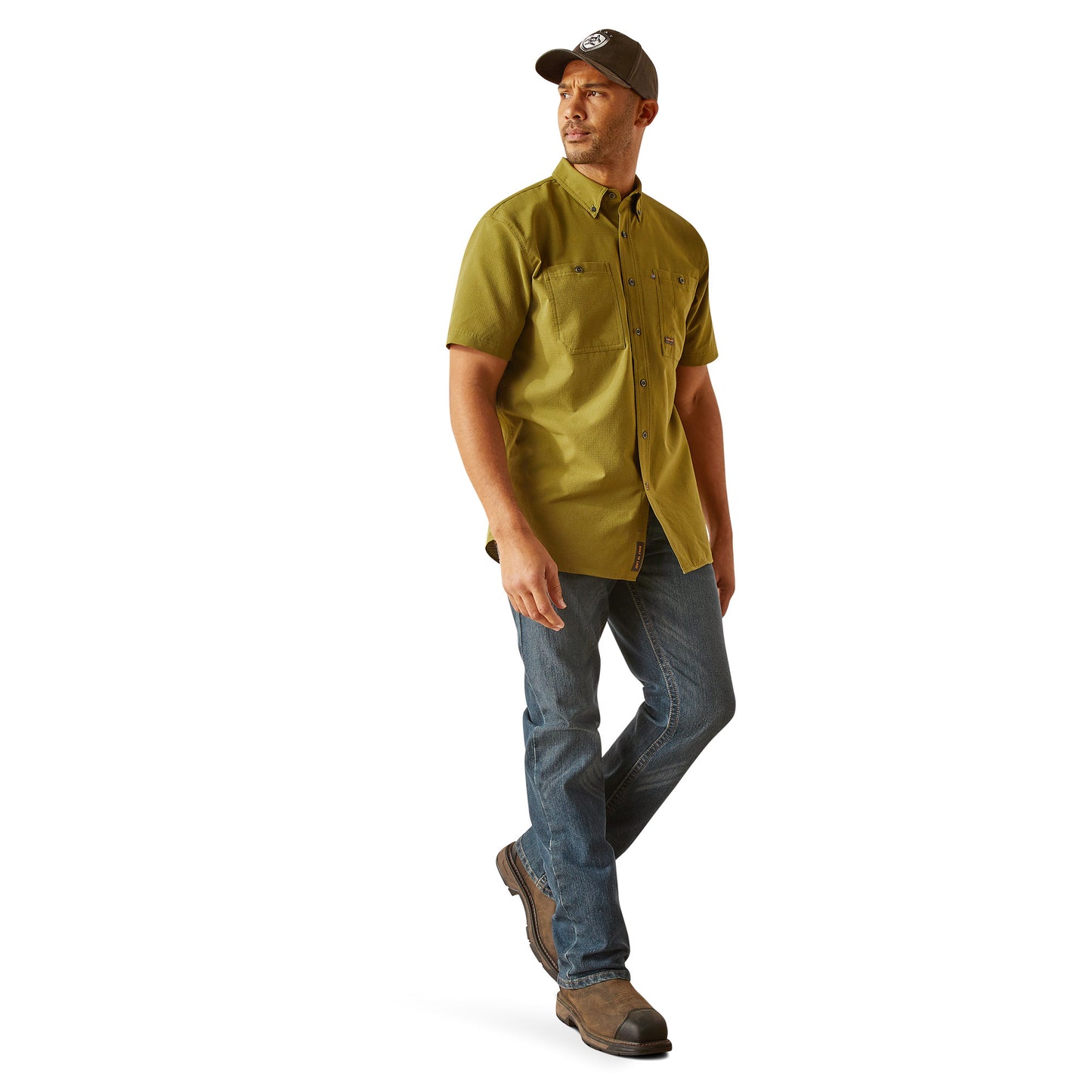 Ariat Men's Rebar Made Tough 360 AirFlow Lichen Work Shirt 10048949