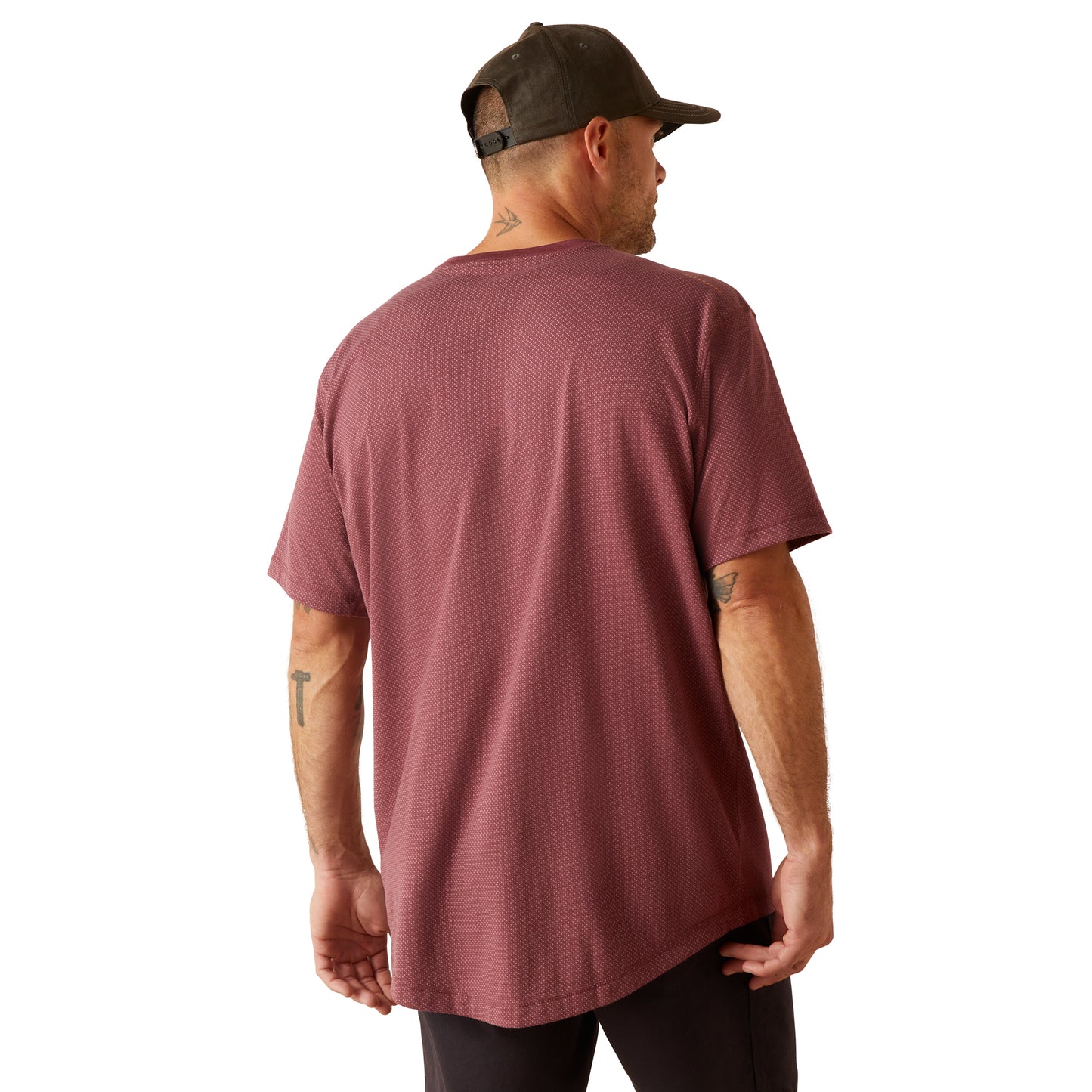 Ariat Men's Rebar Workman 360 Airflow Burgundy Heather T-Shirt 10048985