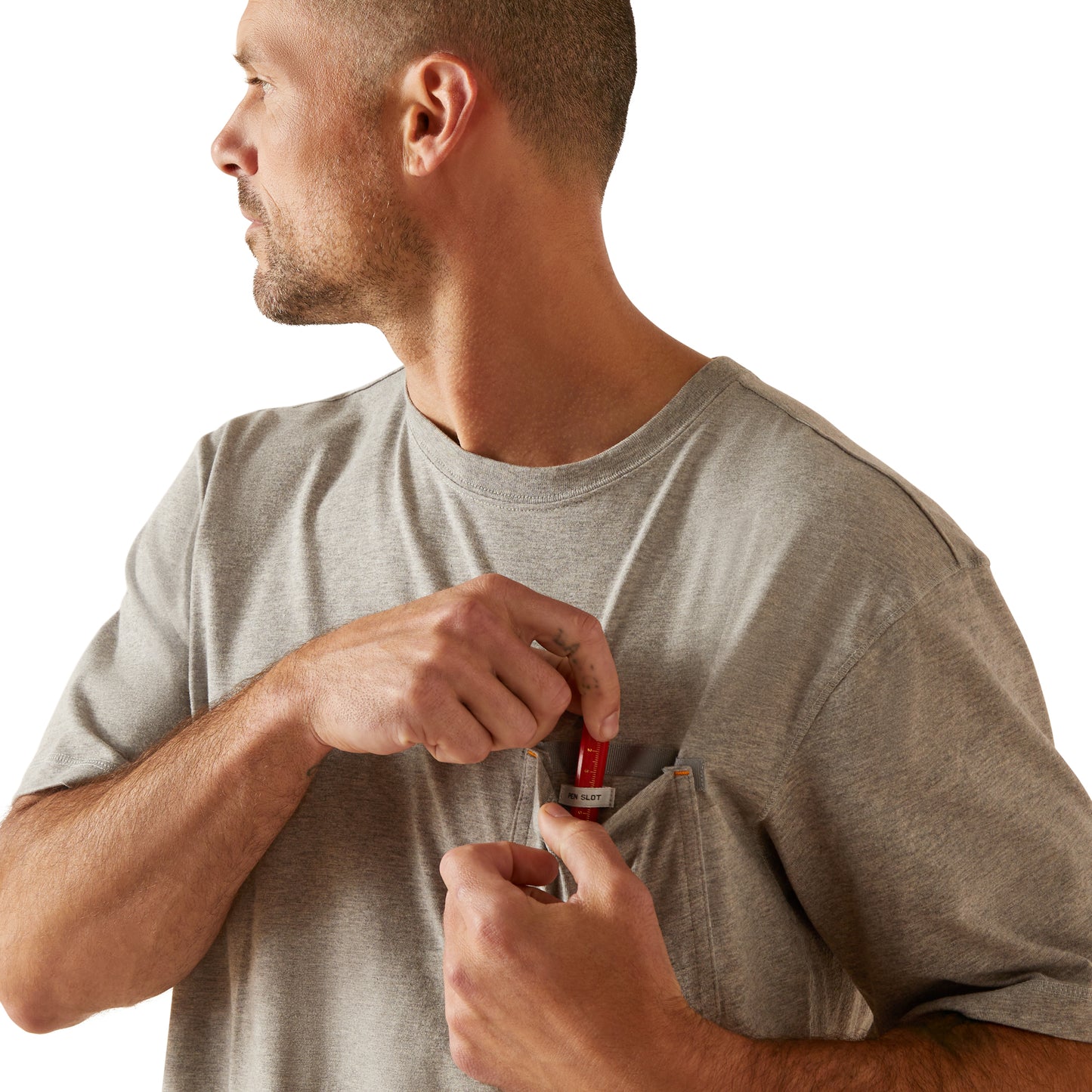 Ariat Men's Rebar Workman Victory Eagle Heather Grey T-Shirt 10048987