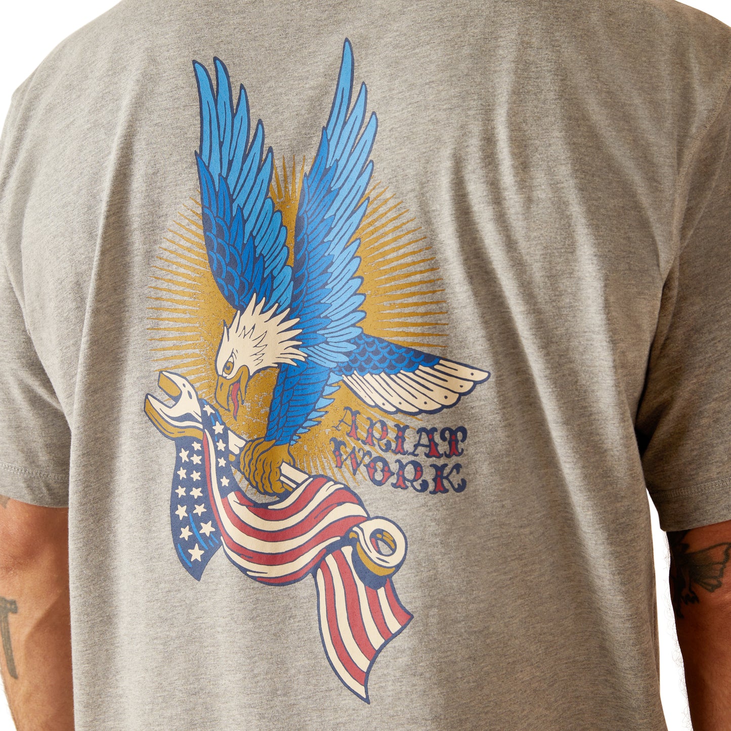 Ariat Men's Rebar Workman Victory Eagle Heather Grey T-Shirt 10048987