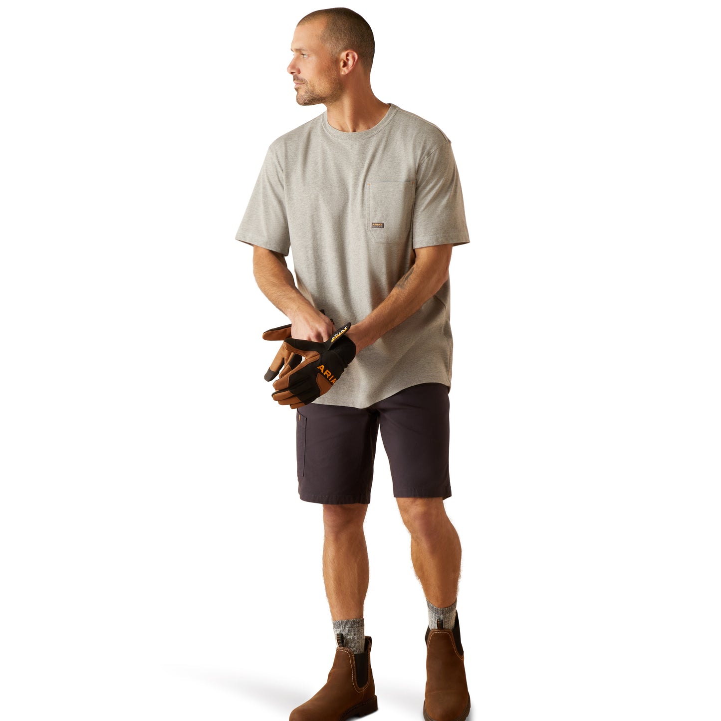 Ariat Men's Rebar Workman Victory Eagle Heather Grey T-Shirt 10048987