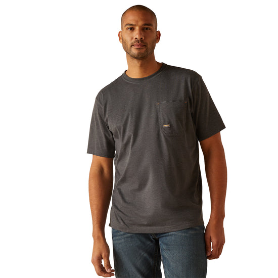 Ariat Men's Rebar Workman Born For This Charcoal Mexico Flag T-Shirt 10049063