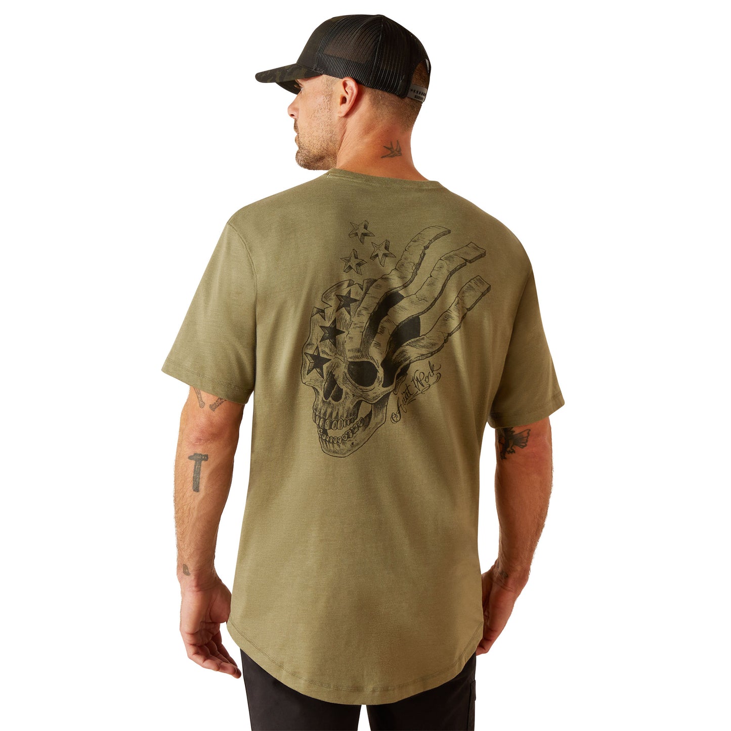 Ariat Men's Rebar Workman American Scream Sage Heather T-Shirt 10050812